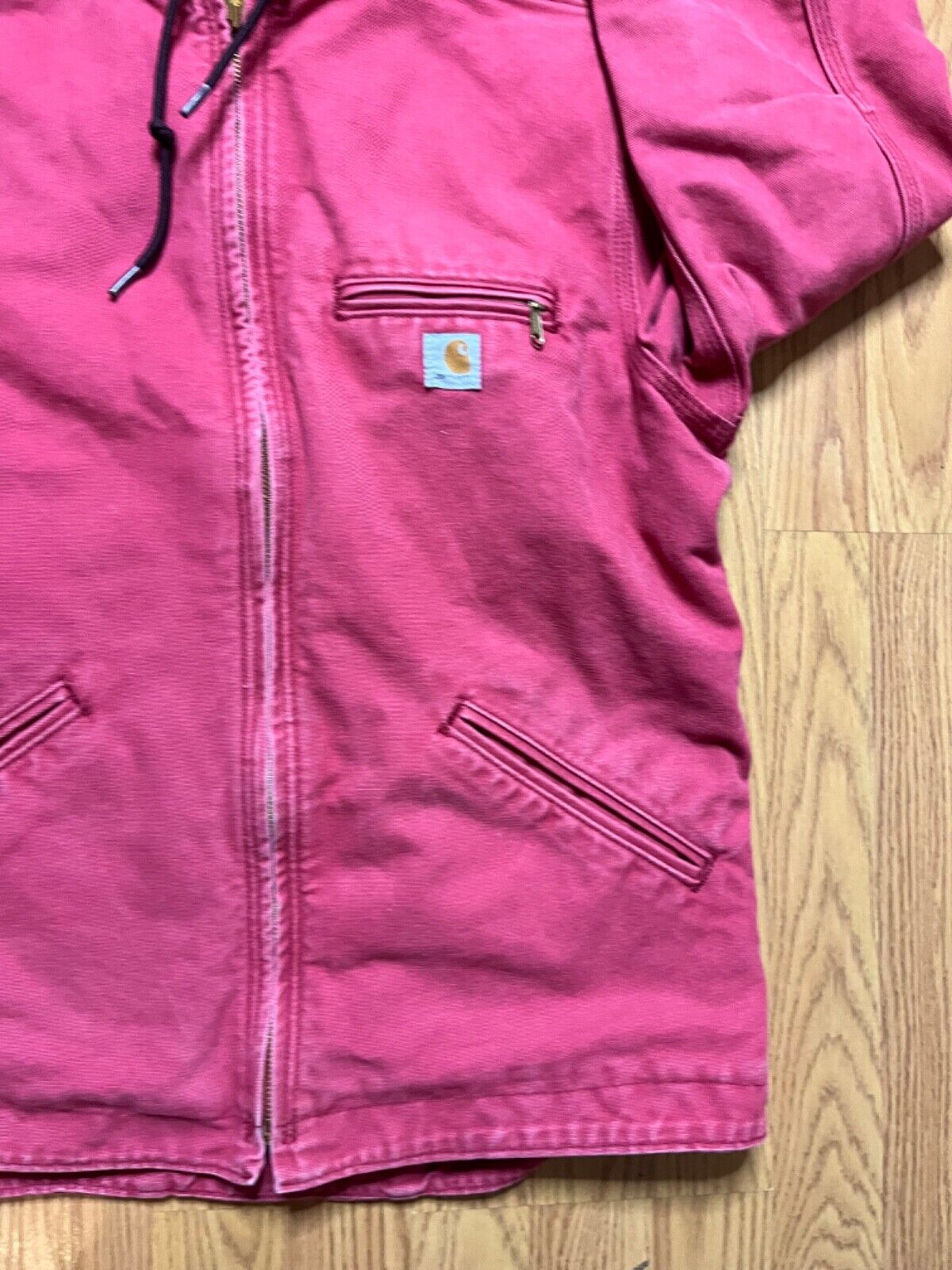 Carhartt Jacket Womens Medium M Pink Detroit Sherpa Lined Jacket Nice Fade