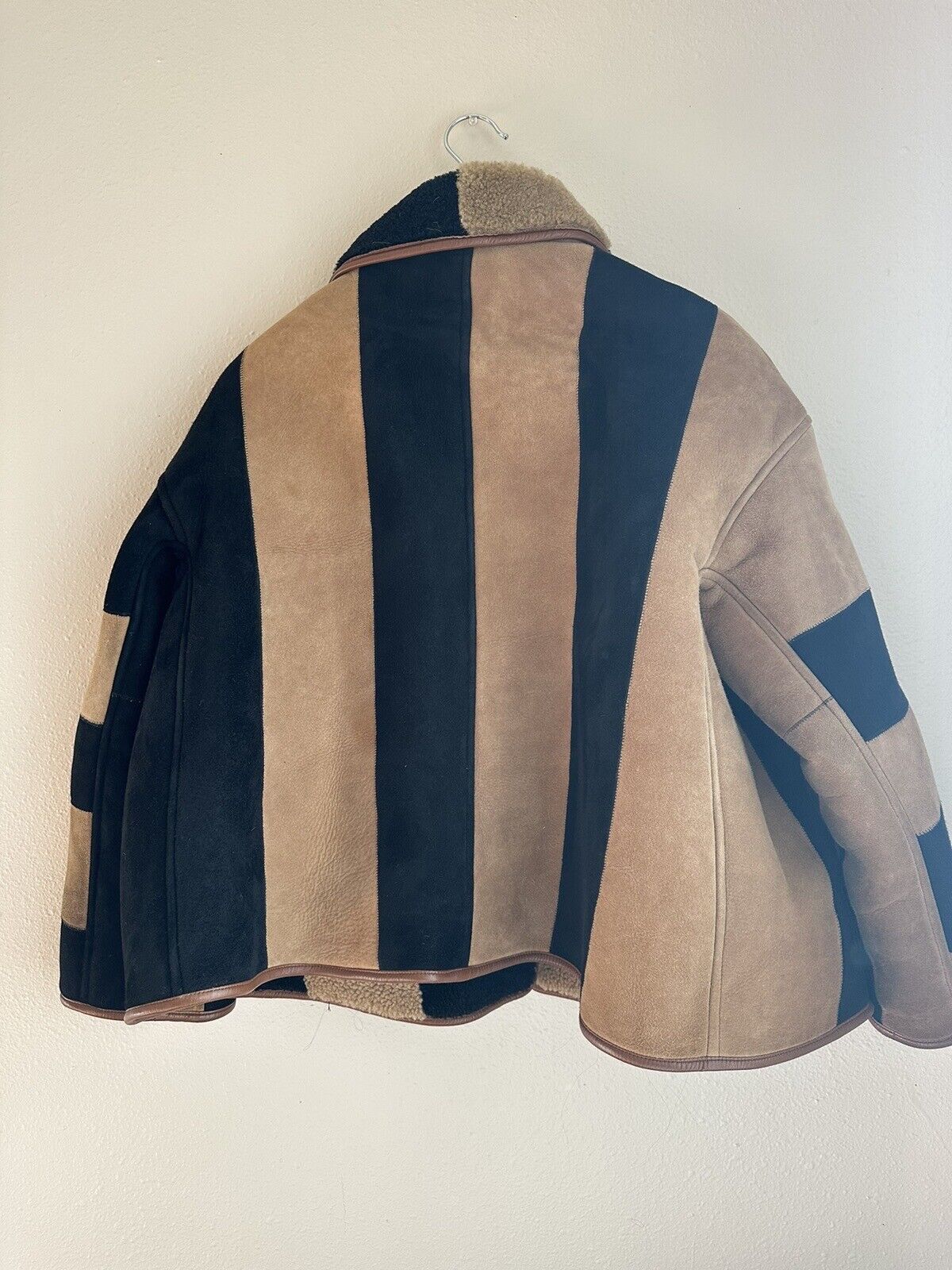 Cawley Studio Avis Sheepskin Stripe Jacket Coat S