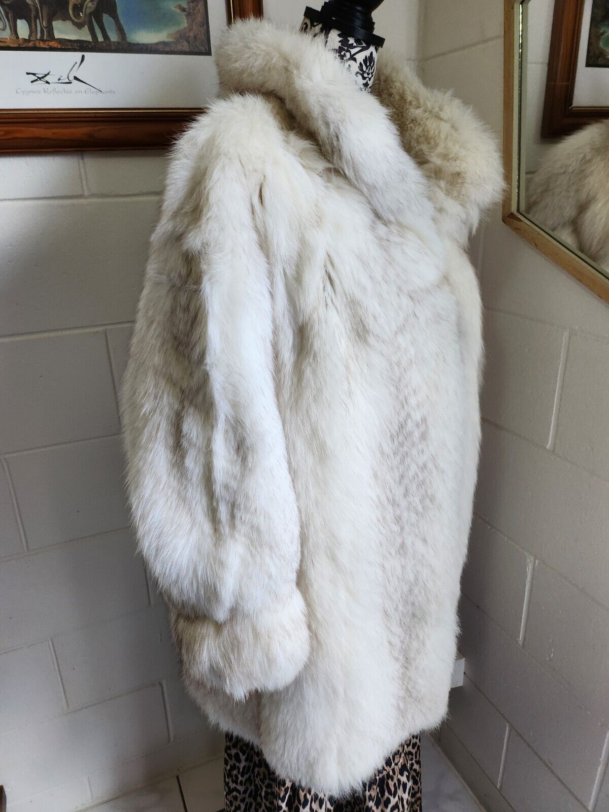 ☆ Luxury Real Arctic Blue Fox Fur Coat SAGA Designer White Full Pelt Long Jacket